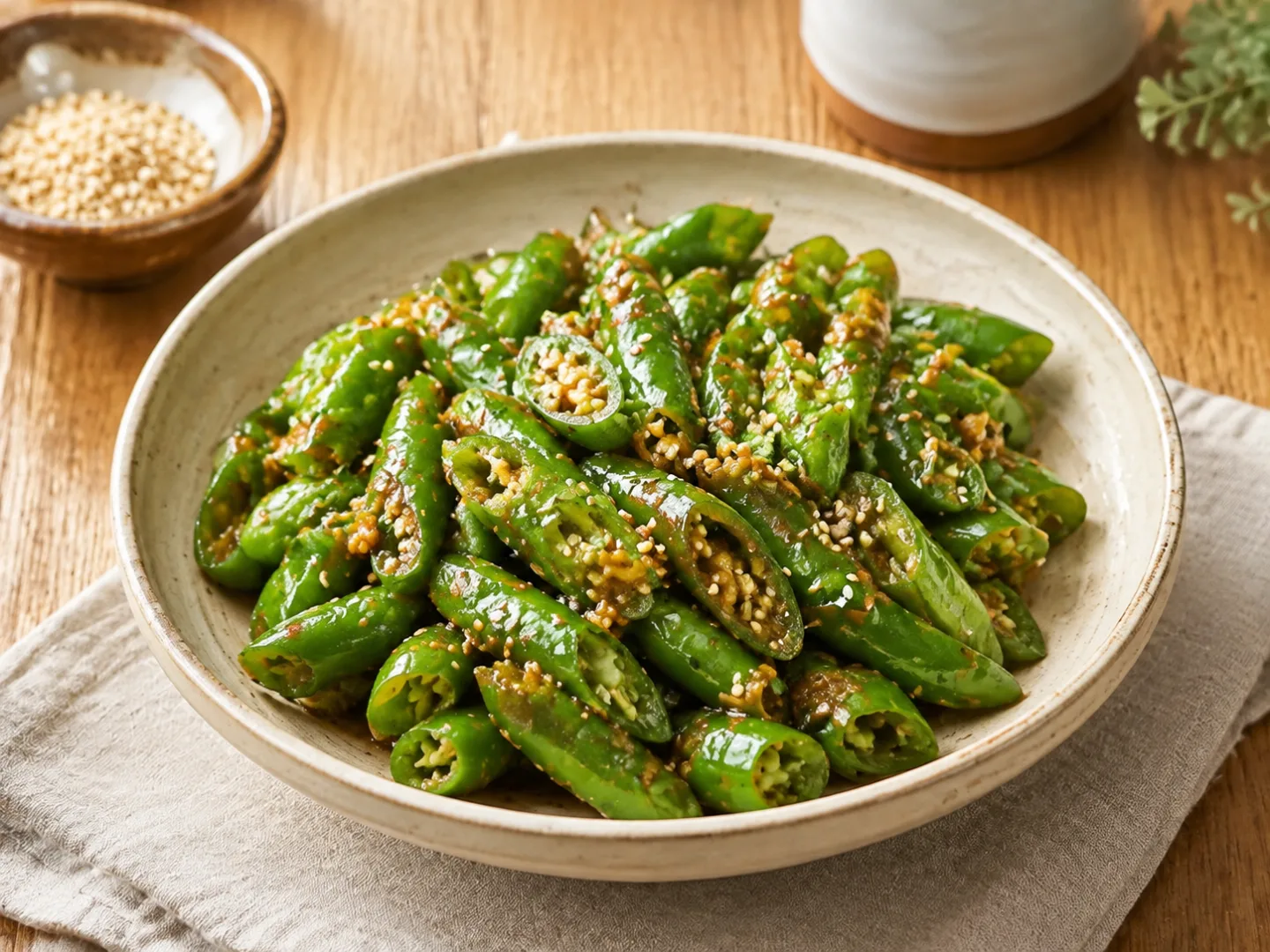 아삭 오이고추 된장무침