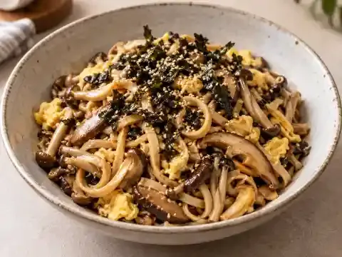버섯 두부면볶음