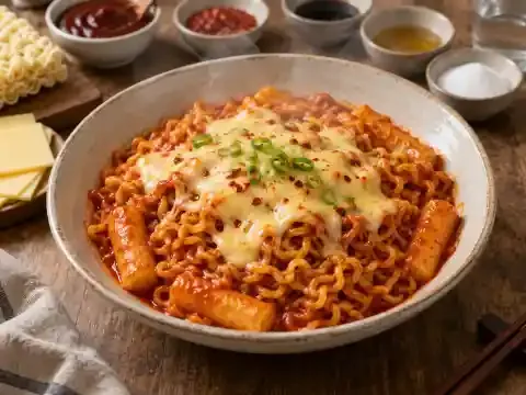 치즈 라면볶이