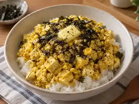 카레 두부 스크램블 덮밥