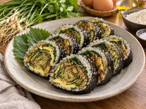 달래 미나리전 김밥
