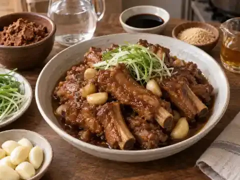 된장 삶은 간장등갈비