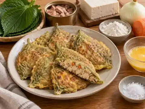 두부참치 깻잎전
