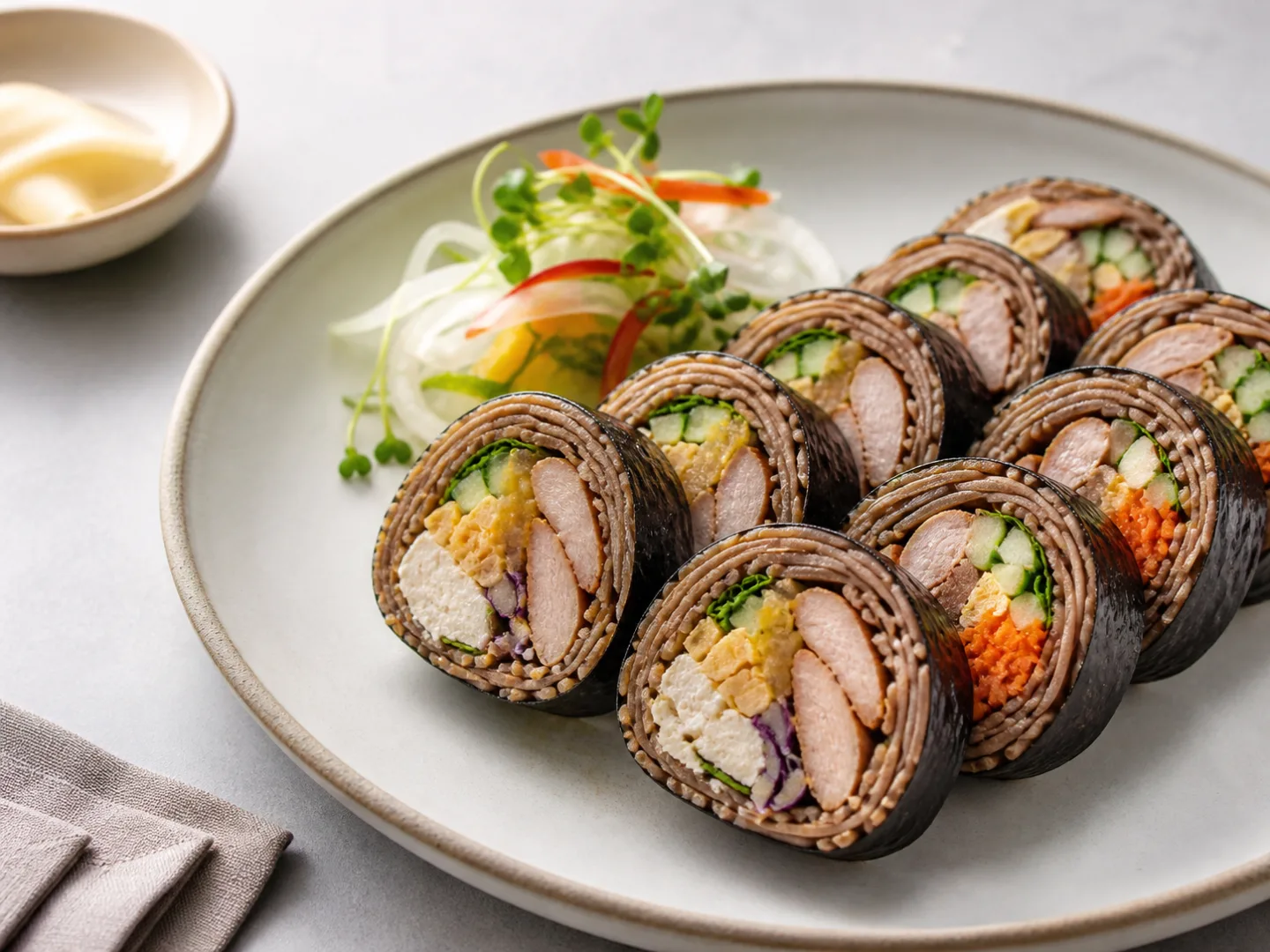 두부샐러드 메밀김밥