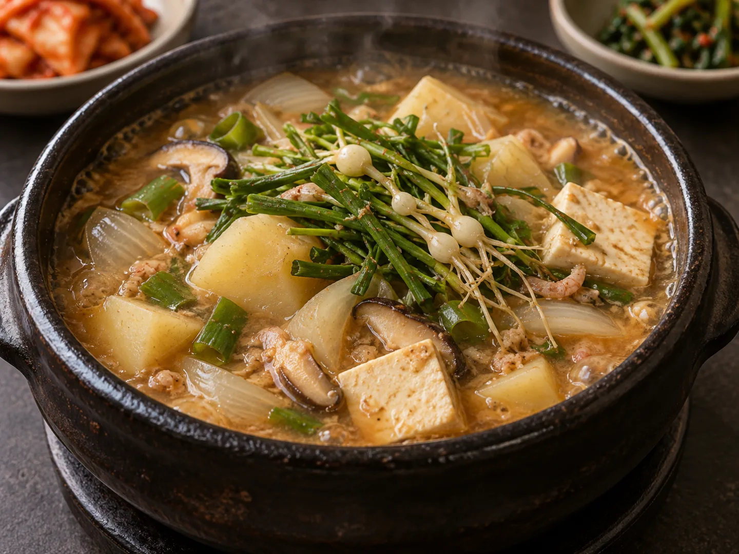 감자 달래된장찌개
