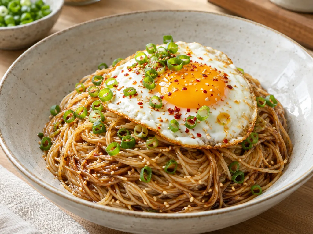 간장 계란면