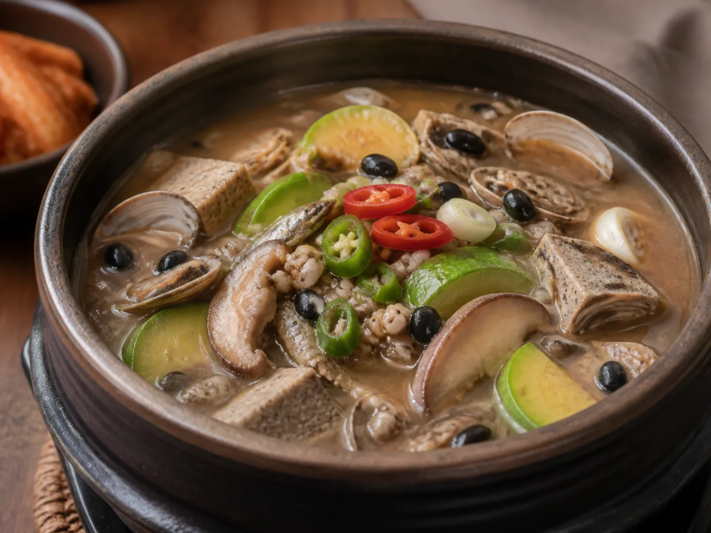 검은콩보리된장찌개