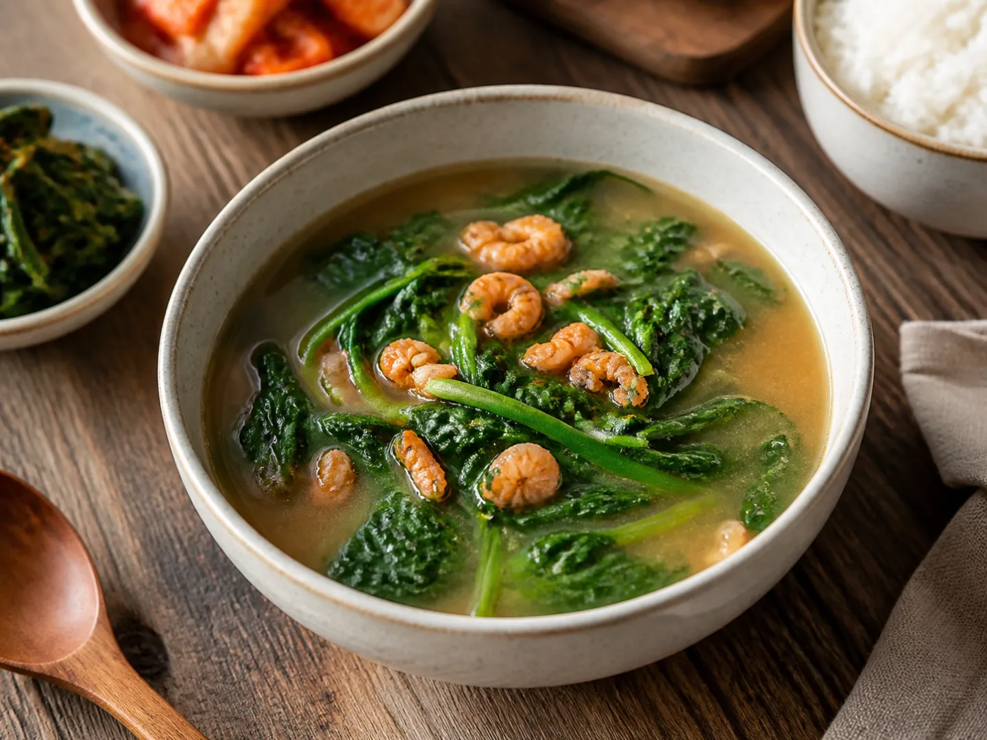 건새우 시금치된장국