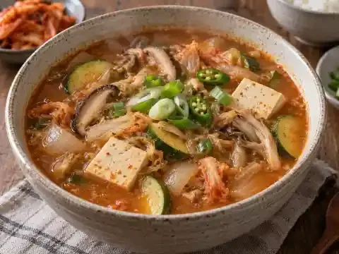 김치국물 된장찌개