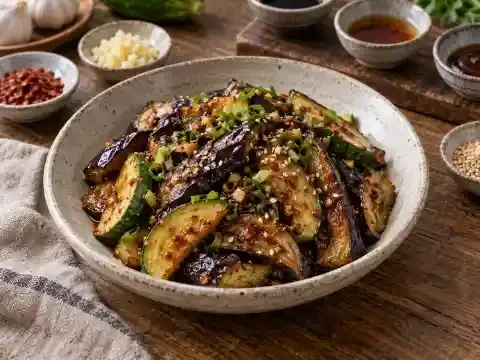 구운 가지 호박무침
