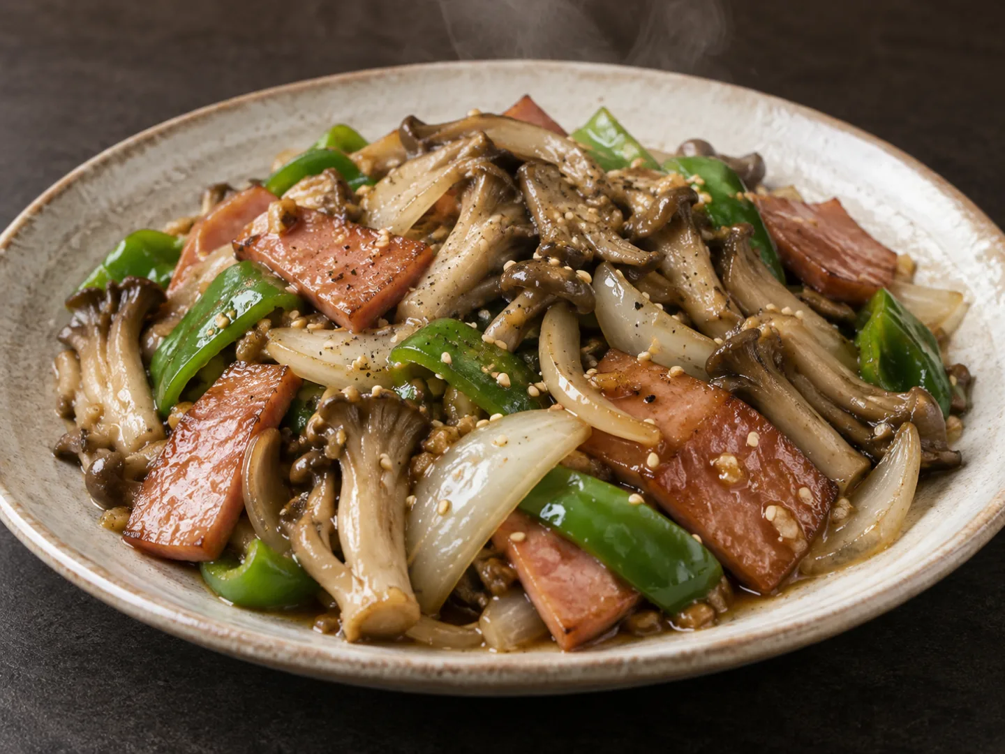 햄 버섯 야채볶음