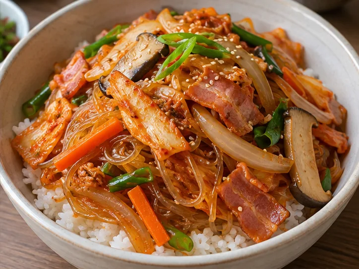 김치 당면덮밥