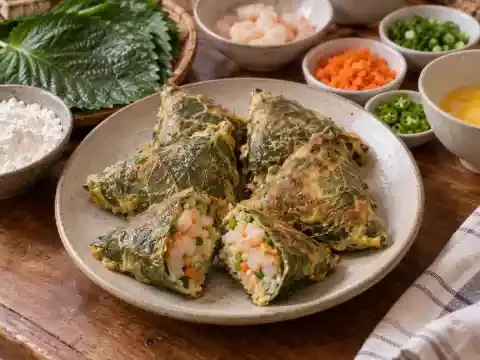 깻잎 새우 삼각밥