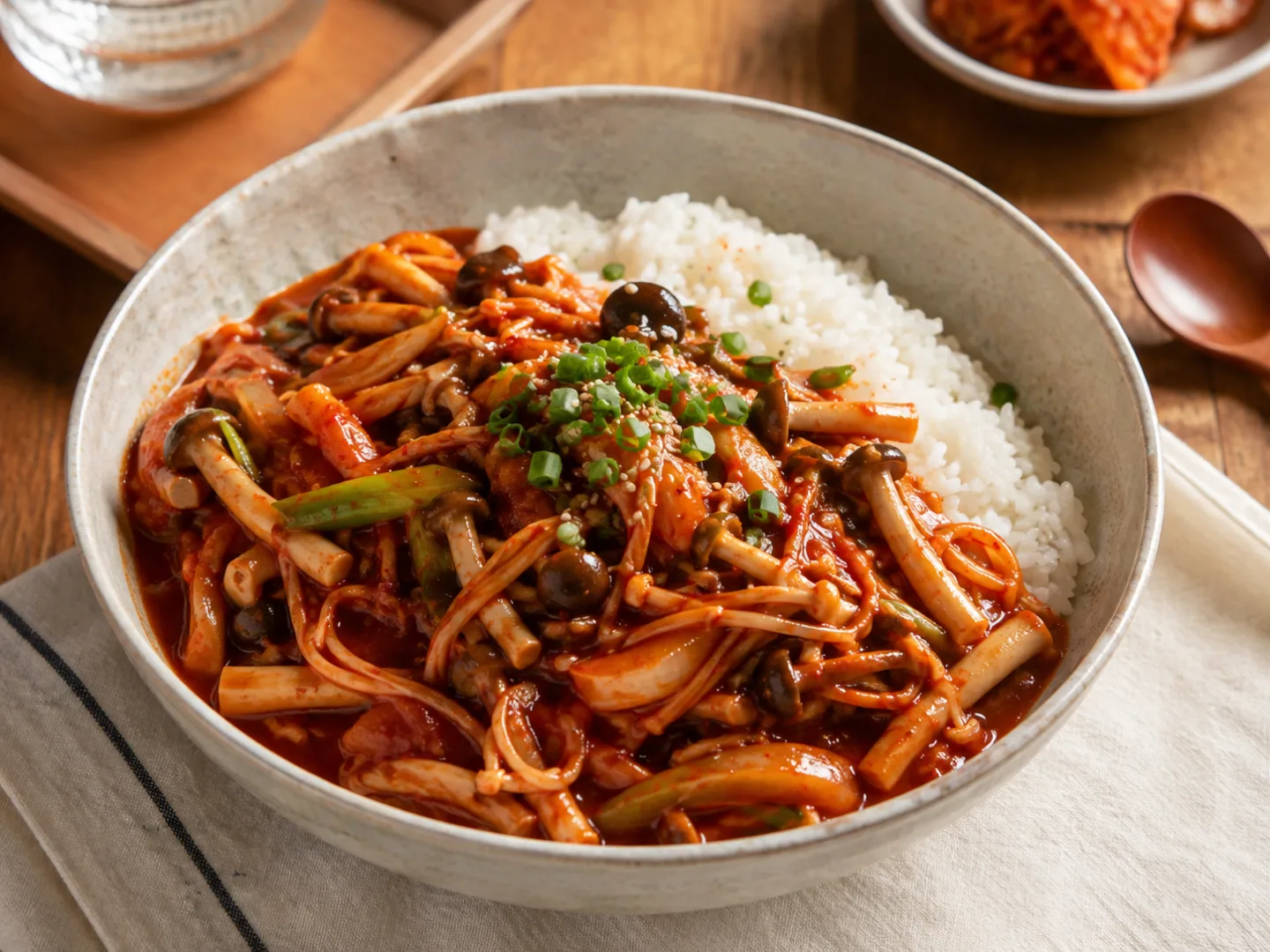 매콤 버섯덮밥