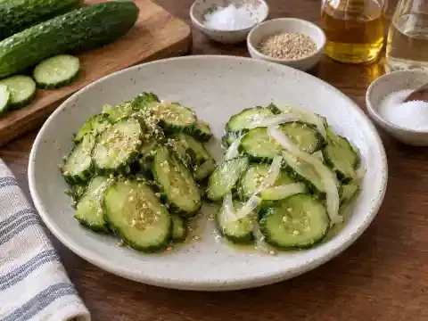 맵지 않은 오이무침