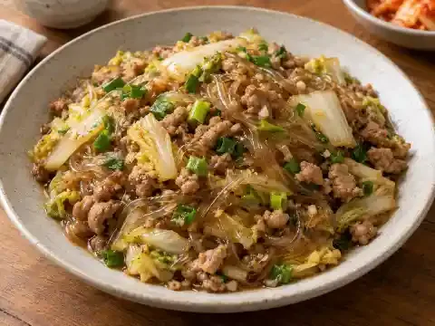 돼지고기 배추 당면볶음