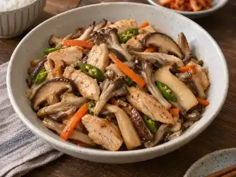모둠버섯 닭가슴살볶음
