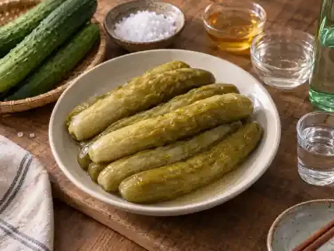 물 없이 담는 오이지