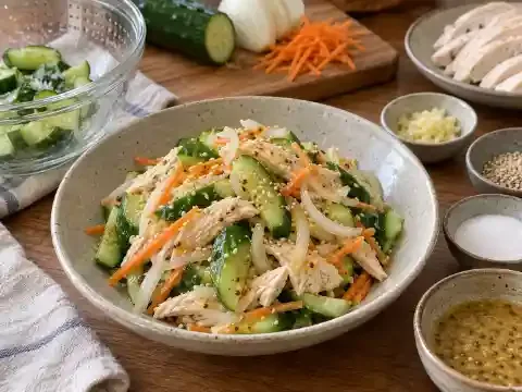 오이 닭가슴살 겨자무침
