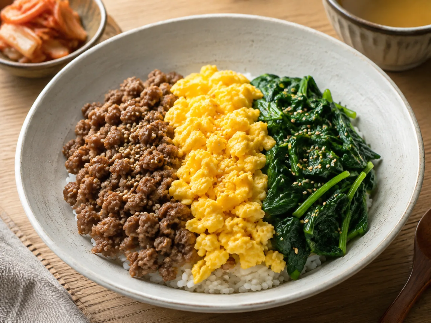 삼색 소보로덮밥