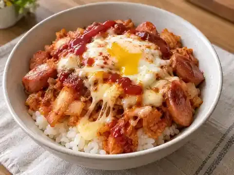 소시지 김치 컵밥