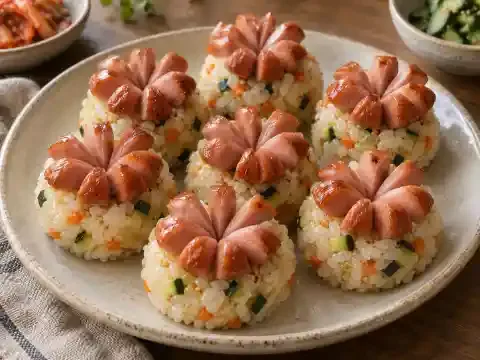 소세지 꽃 주먹밥