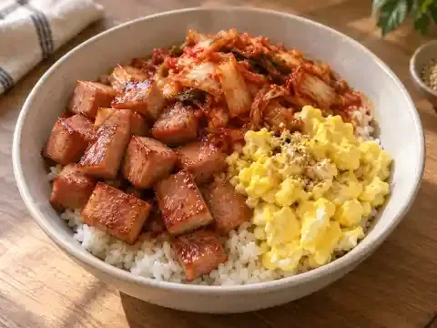 스팸 삼색덮밥