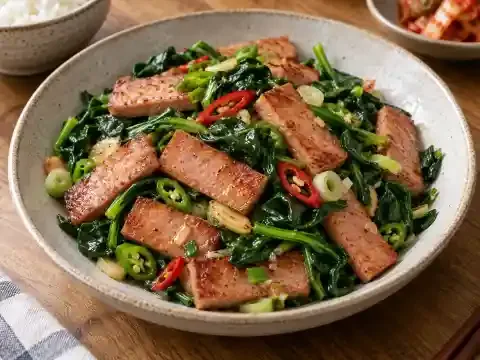시금치 스팸볶음