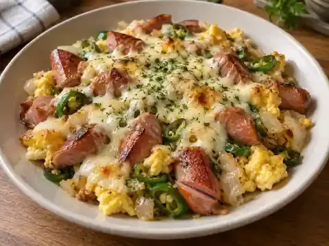 소시지 달걀 치즈구이