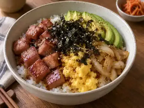 스팸 아보카도덮밥