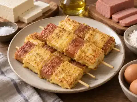 스팸 두부꼬치