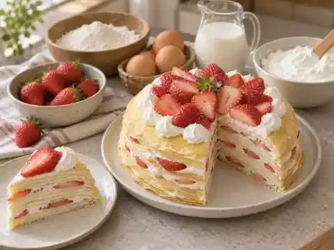 딸기 크레이프 케이크