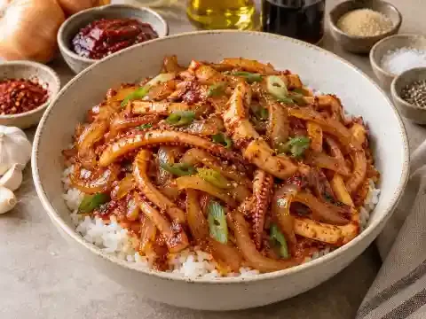 양파 오징어덮밥