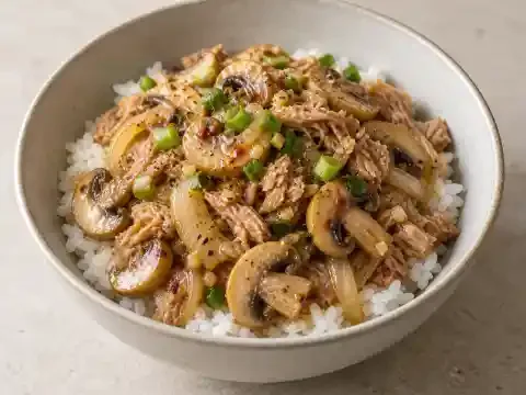 양송이 참치덮밥